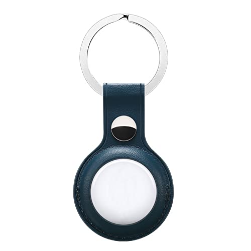 Captor Portachiavi Per Apple Airtag 2021, Custodia In Pelle Con Gancio, Localizzatore Gps Anti Smarrimento, Cover Protettiva (Blu)