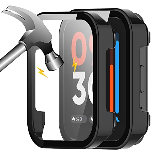 Akancy [2 Stück] Custodia Rigida Compatibile Con Realme Watch 3 Con Pellicola Protettiva, 9H Durezza Hart Pc Case Sottile In Vetro Temperato Per Smart