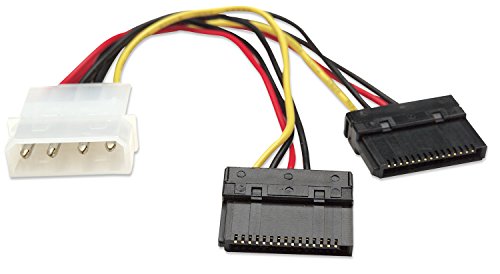 Manhattan Sata Power Y Cable, 0.15M Cavo Di Alimentazione Multicolore 0,15 M