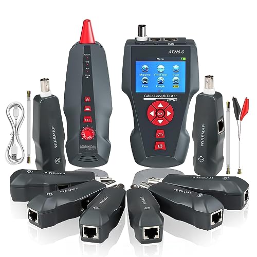 Kalea-Informatique Tester Di Rete Pro Rj45 Rj11 Usb Bnc. Misura La Lunghezza Dei Cavi E Ne Esegue La Mappatura. Individuazione, Test Poe E Ping. Regis