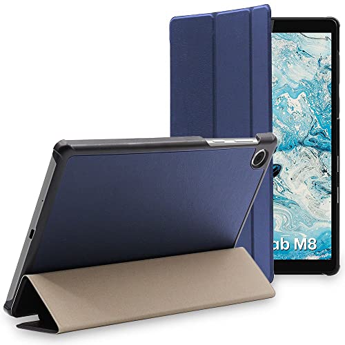 Ebeststar - Cover Per Lenovo Tab M8 2021 (3Rd Gen), M8 Hd 2019, Custodia Protezione Flip Magnetica, Slim Case Sottile Pelle Pu, Blu Scuro