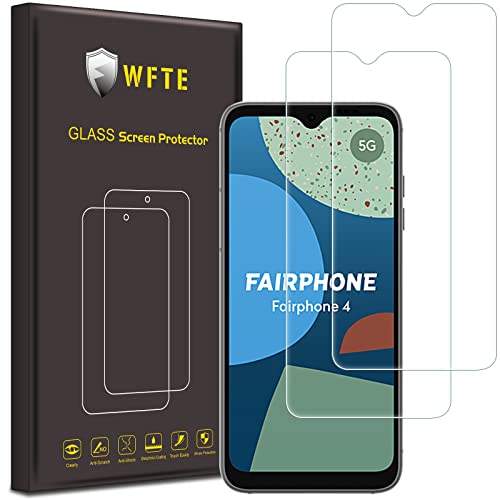 Wfte [2-Pezzi Vetro Temperato Per Fairphone 4 Pellicola Protettiva [Durezza 9H][ Anti Graffio][Anti-Impronte][Senza Bolle] Pellicola Protettiva Per Fa