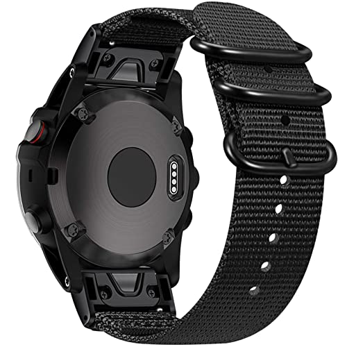 Fintie Cinturino Compatible Con Garmin Fenix 3 / Fenix 3 Hr/Fenix 5X / Fenix 5X Plus Smart Watch - Nylon Tessuto Sport Regolabile Band Con Fibbia Meta