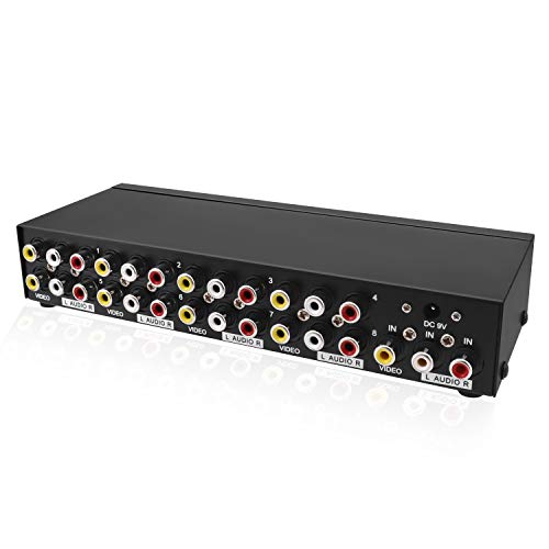 Qicheng & Lys 1 Ingresso 8 Uscite 3 Amplificatore Splitter Audio Video Rca Av Per Decoder Dvd Dvr Tv Analogica 1X8 Porte Interruttore Audio Av-Video (