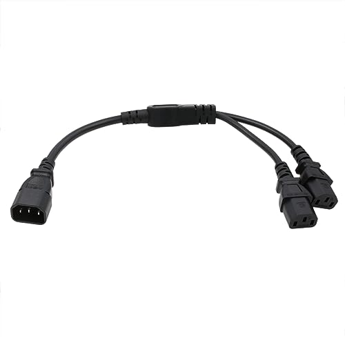 Hangton Ups Pdu Computer Pc Cavo Sdoppiatore Di Alimentazione Da C14 A 2 X C13 10A 250V Prolunga 12 '' (C14-2Xc13)