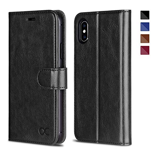 Ocase Cover Iphone X, Custodia Iphone Xs Interno Tpu Antiurto Portafoglio, Supporto Stand, Carta Fessura, Custodia Di Pelle Case Flip Per Iphone X/Xs