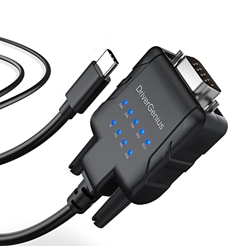 Drivergenius Cavo Seriale Rs232 A Usb-C Con 9Xleds - Adattatore Dsub9 A Usb Per Apprendimento It, Window & Macos