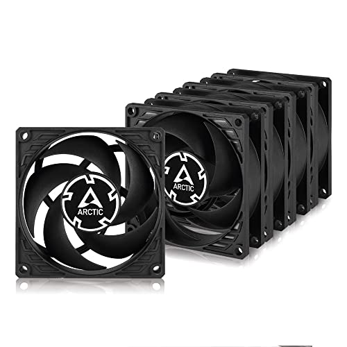 Arctic P8 Pwm Pst (5 Pezzi) - 80 Mm Ventola Pc, Pwm Sharing Technology, Pressione Statica, Connessione Pst, Velocità 200-3000 Rpm, 0,3 Sone - Nero