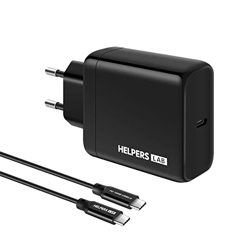 Helpers Lab Gan 65W Caricatore Usb C Alimentatore Usb C Pd Pps Compatibile Con Hp Spectre Envy X360, Macbook Pro, Asus, Acer, Dell, Xiaomi Air, Huawei
