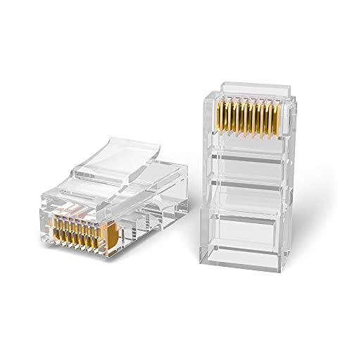 Mr. Tronic Connettori Rj45 Cat 5E | 100 Connettore Plug Cat 5E 8P8C Plug Rj45 Cat 5E Modulare A Crimpare Per Cavo Ethernet Cat 5E, Cavo Connettore Eth