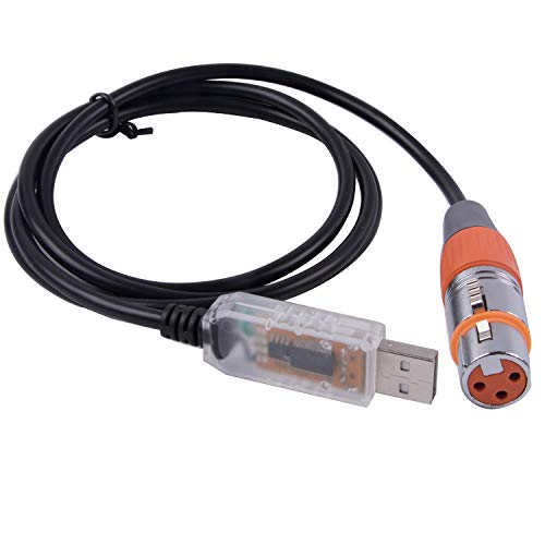 Cavo Adattatore / Convertitore Da Usb Ftdi A Seriale A 3 Pin Dmx Rs485 Xlr, Per Apparato Di Illuminazione Da Palcoscenico 16Ft Guscio Trasparente Usb