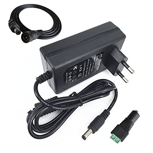 Dzydzr Dc 12V 4A 48W Alimentatore 5,5 X 2,1Mm/2,5Mm Plug E 1 M Dc 12V Cavo Di Prolunga E 2,1Mm X 5,5Mm Dc Female Connettore Striscia Led