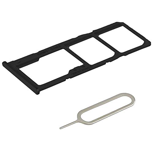 Mmobiel Doppio Vassoio Carta Sim Compatibile Con Samsung Galaxy A51 / A71 2020 - Porta Scheda Sim - Inclusa Guarnizione Di Gomma E Sim Pin - Nero