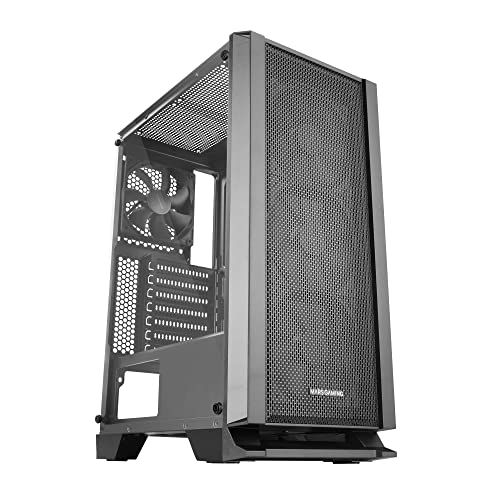Mars Gaming Mc-Master, Case Pc Atx, Pannello Frontal Metal-Mesh, Vetro Temperato, 4 Ventole Ultrasilenziose 120Mm, Nero