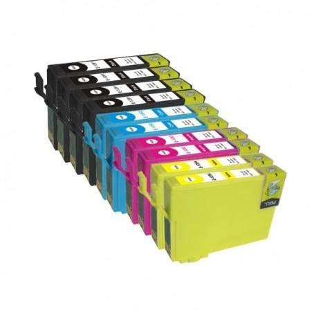 T0715 Kit 10 Cartucce Compatibili Nero+Colori Per Epson T0711-T0714 Stylus Sx205