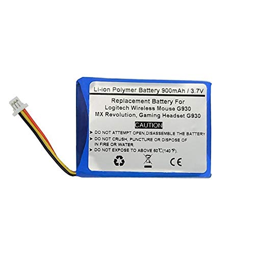 Starnovo Batteria Di Ricambio 900 Mah 3,7 V Per Mouse Logitech G930, Mx Revolution, Cuffie G930, Gaming Headset G930, F540, 981-000257, 533-000018, F1