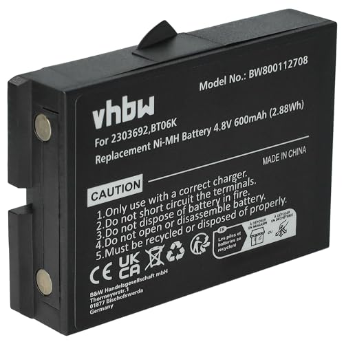 Vhbw Batteria Compatibile Con Ikusi Tm70/1, Tm70/2 Radiocomando Industriale, Telecomando (600Mah, 4,8V, Nimh) - Sostituisce Ikusi Bt06K, 2303692