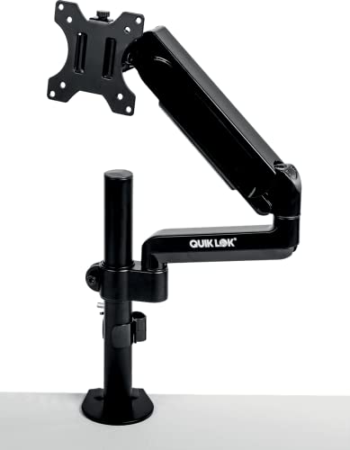 Quik Lok - Vsc/001 Supporto Per Video Monitor, Supporto Con Braccio Pneumatico Snodato Per Monitor Fino A 32", Aggancio Vesa 100 E Vesa 75, Soluzione