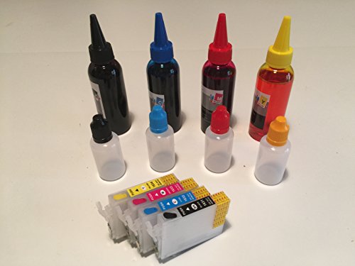 4 Cartucce Ricaricabili Vuote + 400 Ml Inchiostro Auto Reset Originali Inkjet Cartuccia 16Xl T16 1631-1632-1633-1634 + 400 Ml Inchiostro + Pratici Acc