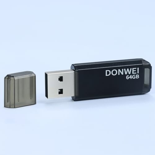Donwei Chiavetta Usb 64Gb, Pen Drive Memoria Usb Stick Flash Drive Usb 2.0 64Gb Penna Usb Per Pc, Laptop, Ecc -Nero