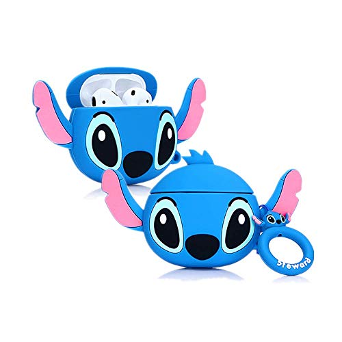 Yigeyi Custodia In Silicone Compatibile Con Airpods 1 E 2 Funny Cute Cartoon 3D Case Cover[Serie Di Animazione Avatar] (Big Ear Stitch)