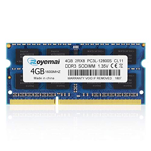 Duomeiqi 4Gb Ddr3L1600Mhz Sodimm Pc3L-12800 Ddr3 1600 Cl11 204-Pin 2Rx8 So-Dimm 1.35V Non-Ecc Unbuffered Notebook Laptop Ram Memory Dual Rank Upgrade