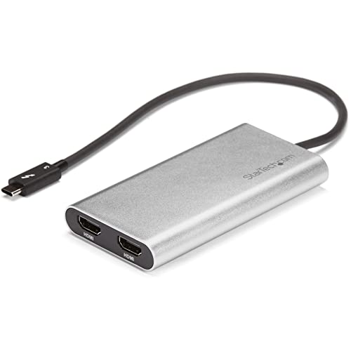 Startech.Com Adattatore Thunderbolt 3 A Doppio Hdmi, Compatibile Mac E Windows, 4K 60Hz, Convertitore Usb-C Tb3 A Hdmi