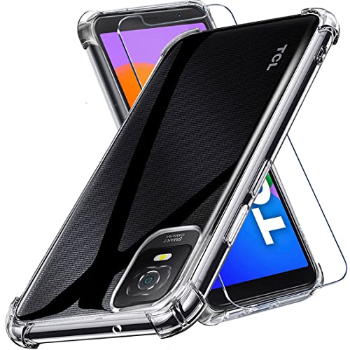 Lyjerry Custodia Per Tcl 403 Pellicola Vetro Temperato Per Tcl 403 Caso Protettiva Leggero Protector Morbido Tpu Cover Silicone Di Gomma Phone Case 9H