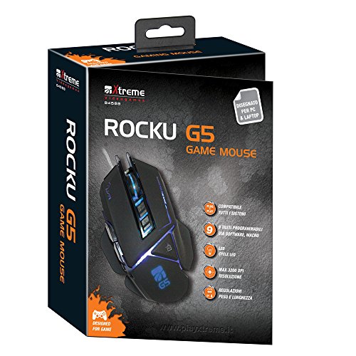 Xtreme Rocku G5 Mouse Da Gioco, Nero