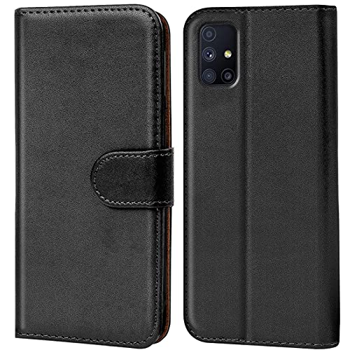 Verco Custodia Per Samsung Galaxy M31S, Case Per Samsung M31S Cover Pu Pelle Portafoglio Protettiva, Nero