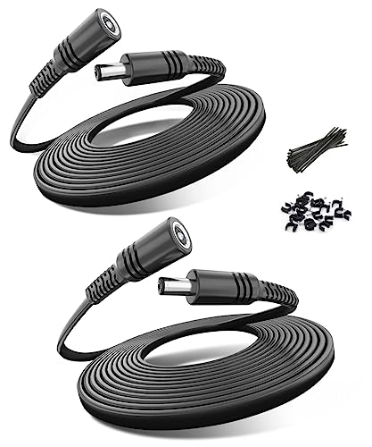 Basesailor Cavo Prolunga 12V Dc 6M 2-Pezzi,Cable Filo Prolunga Piatto Lungo Adattatore Alimentazione Dc 5,5Mm X 2,1Mm 5521,5V 9V,Cavo Femmina A Maschi