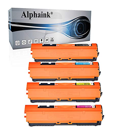 Alphaink 4 Toner Compatibili Con 130A Cf350A 131A Cf351A 132A Cf352A 133A Cf353A Per Hp Laserjet Pro Cp1020 Cp1021 Cp1022 Cp1023 Cp1025Nw Cp1026Nw Cp1
