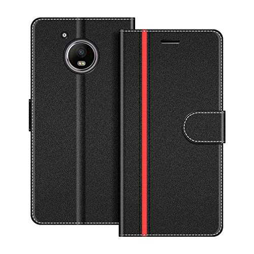 Coodio Custodia Per Motorola Moto G5 Plus, Custodia In Pelle Motorola Moto G5 Plus, Cover A Libro Moto G5 Plus Magnetica Portafoglio Per Motorola Moto