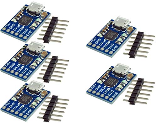 Tecnoiot 5Pcs Cjmcu Cp2102 Micro Usb A Uart Ttl Modulo 6 Pin Serial Converter