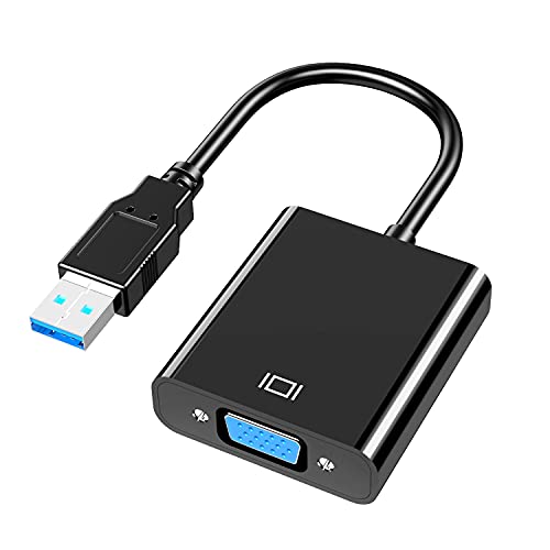 Azuxreza Adattatore Da Usb A Vga, Adattatore Da Usb 3.0/2.0 A Vga Multi-Display Convertitore Video - Pc Laptop Windows Xp 7/8/8.1/10, Desktop, Laptop,