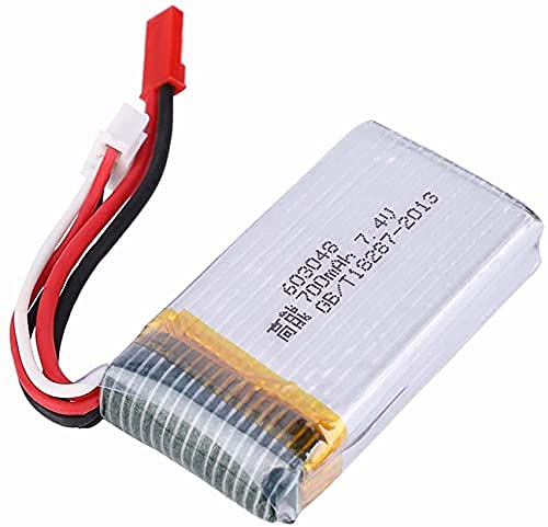 Yunique Green-Clean-Power - Batteria Lipo Ricaricabile 7.4V 700Mah Per Drone Mjx X600 | Adatta Per Droni, Quadricotteri | Leggera E Potente, | 55 X 30