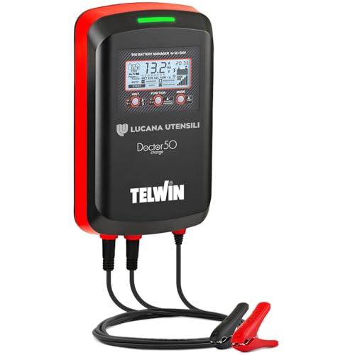 Lucana Utensili Caricabatterie Elettronico Multifunzione 6V 12V 24V Per Batterie Auto Moto Telwin Tester Diagnostica Doctor Charge 50 Edizione 2023 -