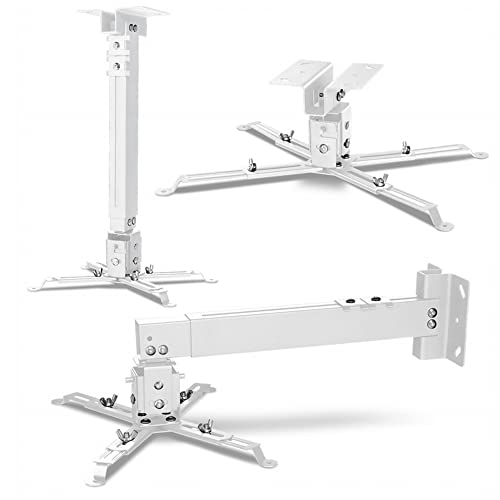 Overmax Ceiling Mount Supporto Per Proiettore Fino A 20 Kg, Lunghezza Regolabile, Regolazione Dell'Angolo 25 Gradi, In Acciaio, Montaggio A Parete E A