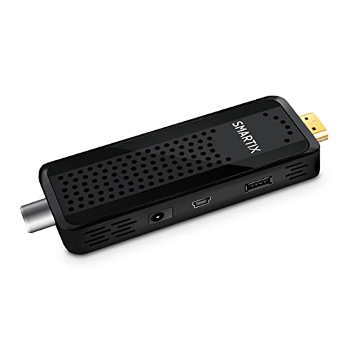 Smartix Atlantis Dh12 Decoder Tv Digitale Terrestre Dvbt E Dvbt2 Hd Stick, Mpeg-2, Mpeg-4/H.264, Hevc/H.265 Porta Usb Ir Estender Telecomando, Nero