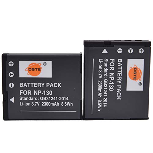 Dste 2-Pacco Ricambio Batteria Per Casio Np-130 Exilim Ex-H30 Ex-H30Bk Ex-H35 Ex-Zr100 Ex-Zr200 Ex-Zr300 Ex-Zr400 Ex-Zr410 Ex-Zr510 Ex-Zr700 Ex-Zr1000