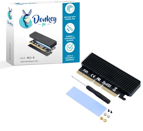Donkey Pc Nvme Mv2 Ssd A Pcie X16/X8/X4 Scheda Con Dissipatore Di Calore In Alluminio. Adattatore Pcie A M.2 Nvme. Supporta Pcie X4 X8 X16 Slot Per Ss