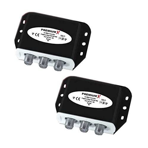 Premiumx 2X Pxd-21 Diseqc Switch 2/1 Switch 2.0 Con Custodia Resistente Alle Intemperie Full Hd Hdtv 3D
