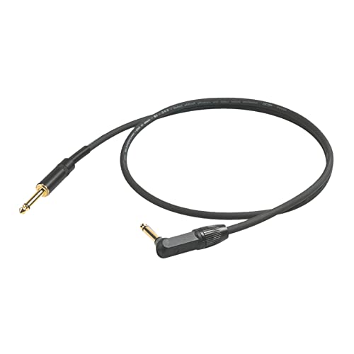 Proel Chl120Lu1 - Cavo Audio Professionale Per Strumenti Musicali Con Connettori Jack Mono 6,3 Maschio Dritto A Jack Mono 6,3 Maschio Ad Angolo, Da 1M