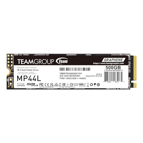 Teamgroup Mp44L 500 Gb Slc Cache Nvme 1.4 Pcie Gen 4X4 M.2 2280 Laptop & Desktop Ssd (R/W Velocità Fino A 5.000/3.700Mb/S) Tm8Fpk500G0C101