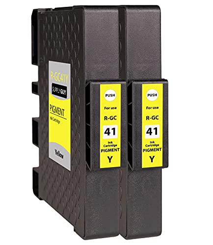 Supply Guy 2 Cartucce Compatibile Con Ricoh Gc-41 Y Giallo Per Aficio Sg2100N Sg3100Series Sg3100Snw Sg3110Dn Sg3110Dnw Sg3110N Sg3110 Series Sg3110 S