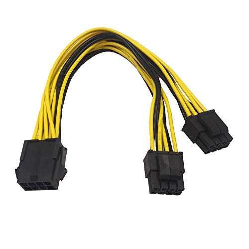 Zkeeshop Cpu 8 Pin Female To Dual 8 Pin (4+4) Male Power Supply Converter Adapter Extension Cable For Motherboard 8Inch(20Cm) (1Pcs)