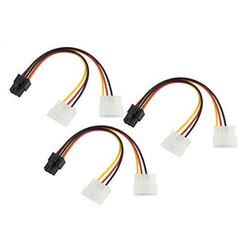 Bolongking, Cavo Adattatore Da 6 Pin Pci-E A 2 X 4 Pin Molex Lp4, 15 Cm, Confezione Da 3
