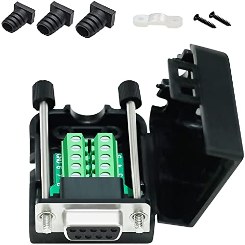 Dtech Db9 Breakout Connector Rs232 Serial Adapter Scheda Modulo Senza Saldatura, Con Morsettiere A Vite, Custodia, Bulloni Lunghi E Tubi Di Coda (Db9