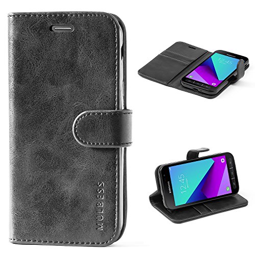 Mulbess Custodia Per Samsung Galaxy Xcover 4S / Xcover 4, Custodia Magnetica Flip Con Chiusura, Sintetica Portacellulare Protezione, Vintage Nero