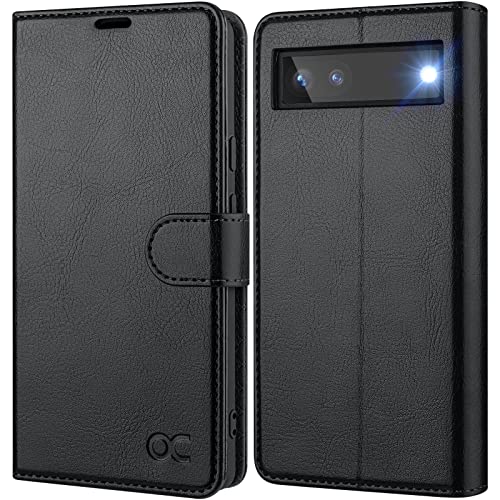 Ocase Custodia Google Pixel 6A, Cover Pixel 6A Interno Tpu Antiurto Portafoglio [Rfid Blocking] [Carta Fessura] [Supporto Stand] Custodie In Pelle Per